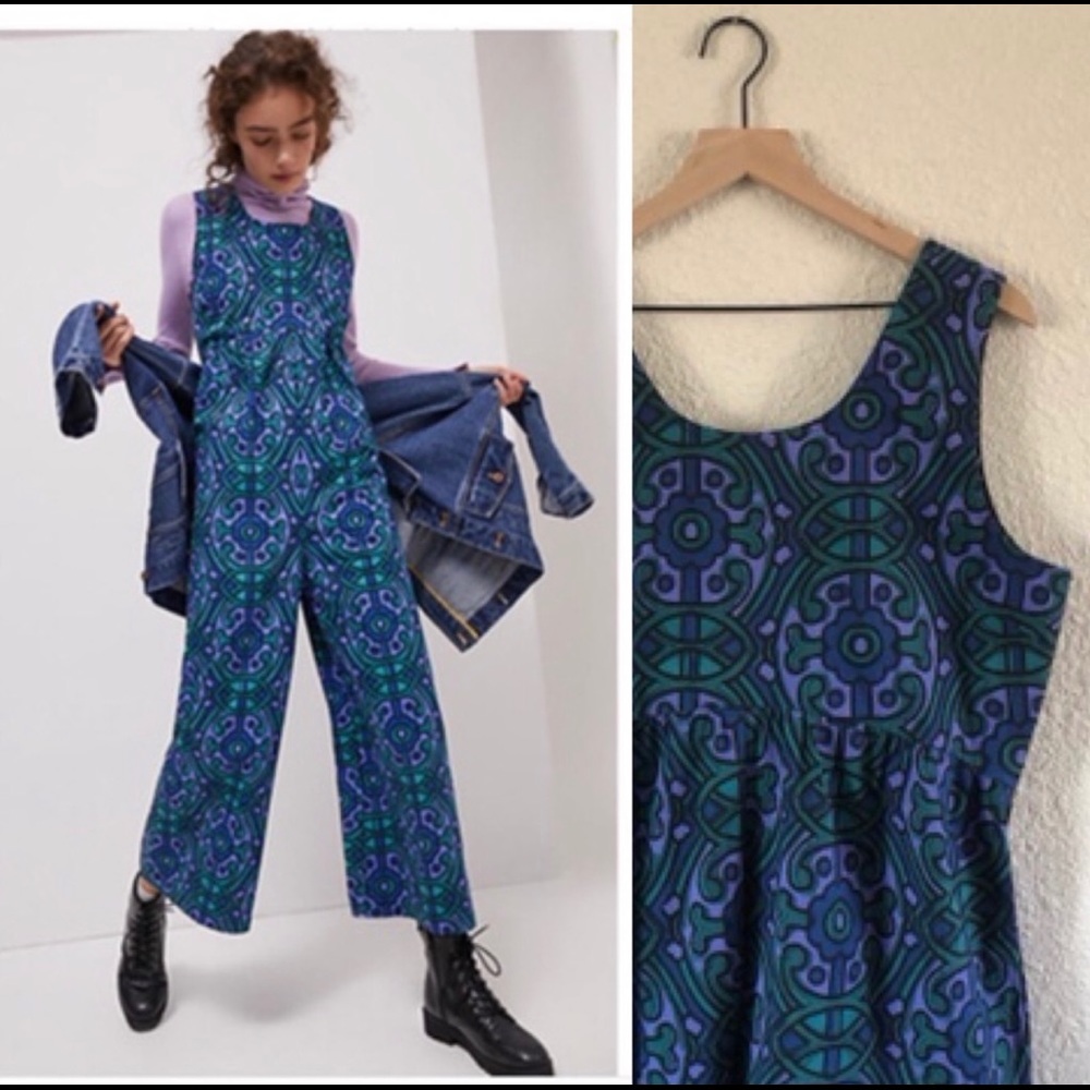 Anthro Bel Kazan Zephyr Wide-Leg Jumpsuit In Blue